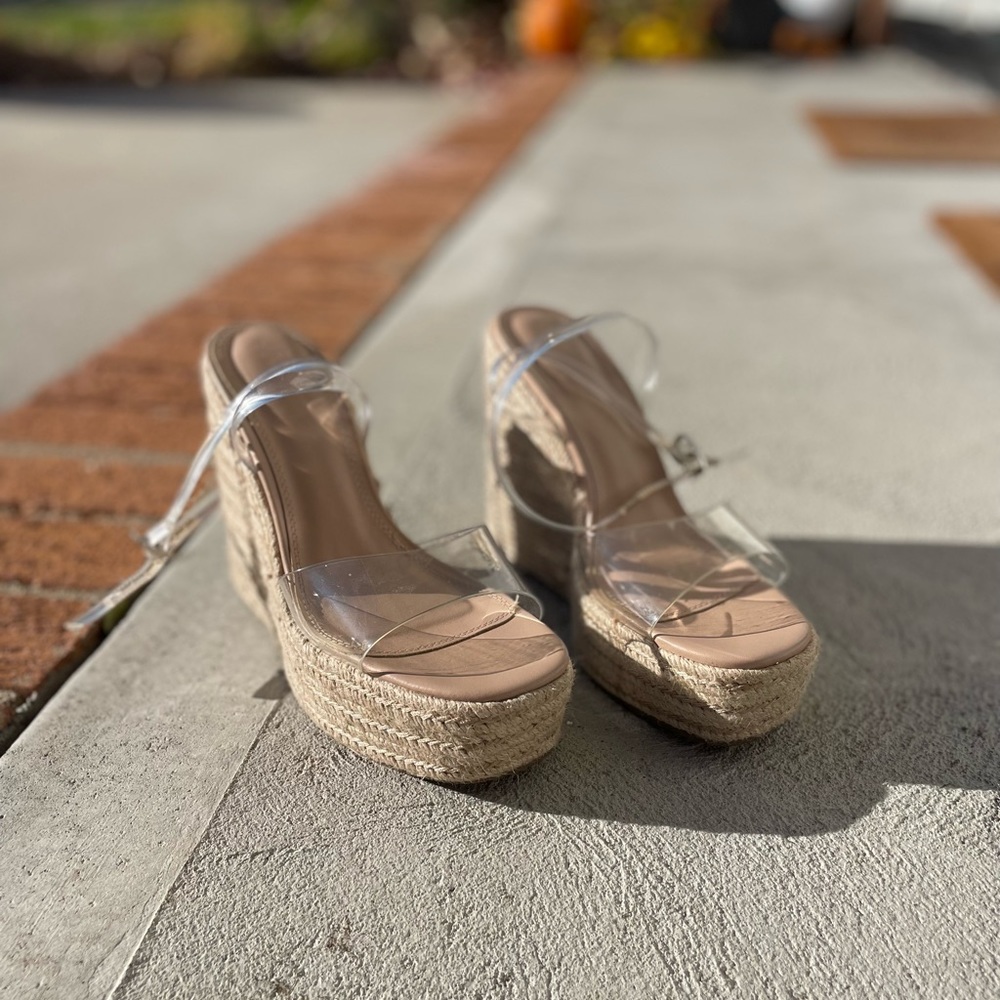 Wedge heels with clear straps